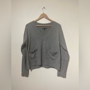 Banana Republic Grey V-neck Sweater